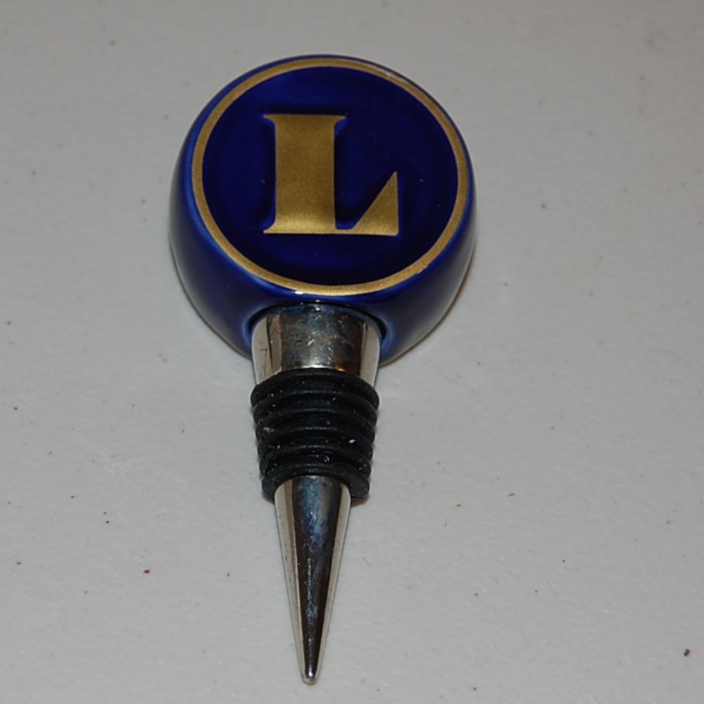 ceramic wine stopper Letter L